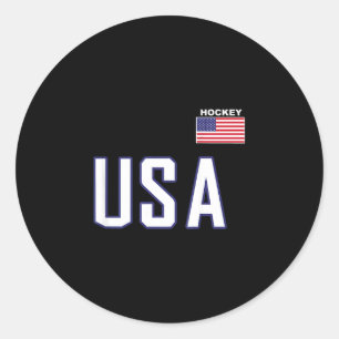 Sticker Rond Équipe de hockey sur drapeau américain équipement