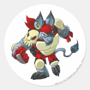 Sticker Rond Équipe de Krawk Island Capitaine 2