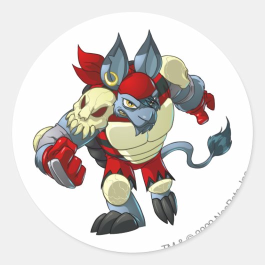 Sticker Rond Équipe de Krawk Island Capitaine 2 (Devant)