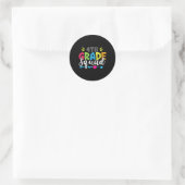 Sticker Rond Équipe de la 4e année Retour à l'école Enseignants (Sac)