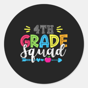 Sticker Rond Équipe de la 4e année Retour à l'école Enseignants