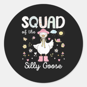 Sticker Rond Équipe de la dinde idiote fille de 1er anniversair