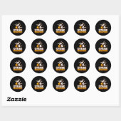 Sticker Rond Équipe de la Ligue de Bowler Funny de Whisperer (Feuille)