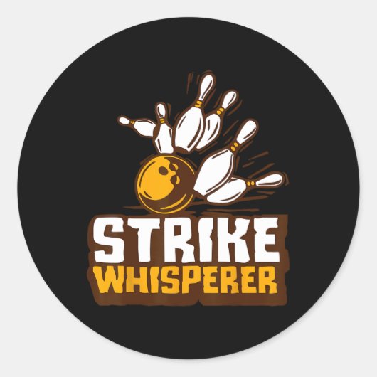 Sticker Rond Équipe de la Ligue de Bowler Funny de Whisperer (Devant)