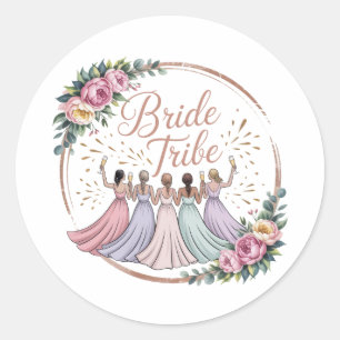 Sticker Rond Équipe de la Mariée Nom Personnalisé Enterrement d