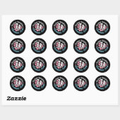 Sticker Rond Équipe de la mère fille (Feuille)