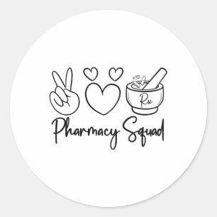 Sticker Rond Équipe de la pharmacie Médecine Pharmaciste Techni