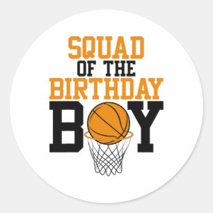 Sticker Rond Équipe De L'Anniversaire Garçon Sketll Famille Ann