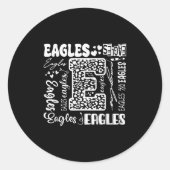 Sticker Rond Équipe De L'École Heart Eagles Alges Pour Hommes F (Devant)