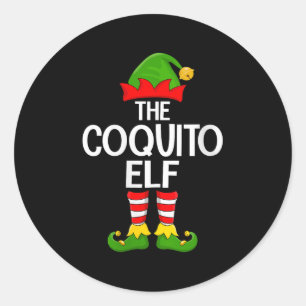 Sticker Rond Équipe de lutins de Noël Elf Squad féminine Coquit