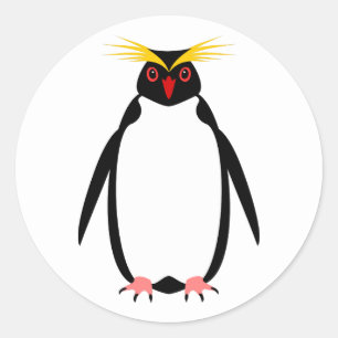 Sticker Rond Équipe de manchots rockhopper ou macaroni drôle