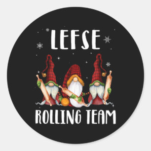 Sticker Rond Équipe de marche gauche Gnomes Noël Noël Noël Joye