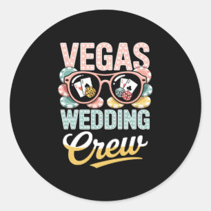 Sticker Rond équipe de mariage à Vegas enterrement de vie de je