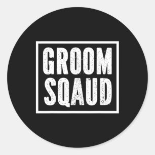 Sticker Rond Équipe de marié en célibataire Fête Squad Équipe M