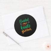 Sticker Rond Équipe de mariée de mariage Marié (Enveloppe)