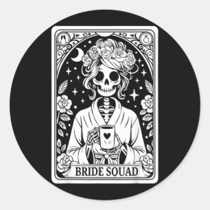 Sticker Rond Équipe de mariée squelette mariage enterrement de
