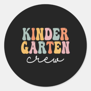 Sticker Rond Équipe de maternelle Rétro Super Vintage Premier j