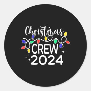 Sticker Rond Équipe de Noël 2024 Pajamas de Noël de famille Noë