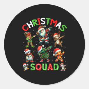 Sticker Rond Équipe de Noël Santa en dab Elfe tenue assortie po