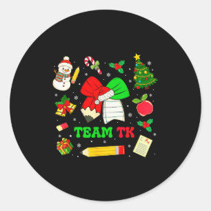 Sticker Rond Équipe de nœud coquette Tk Noël Transitionnel Enfa