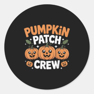 Sticker Rond Équipe de patch de citrouille tenue familiale asso