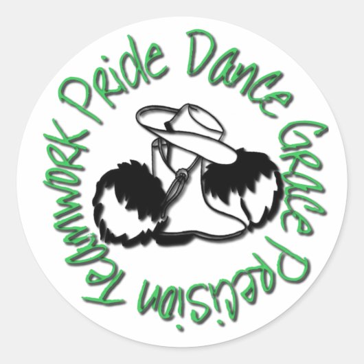 Sticker Rond Équipe de perceuse - Danse Grace Précision Teamwor (Devant)