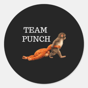 Sticker Rond Équipe de poing bébé singe coup de poing tendance