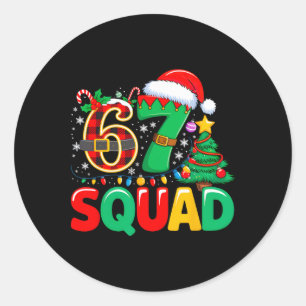 Sticker Rond Équipe de professeurs de la 67e brigade Noël drôle