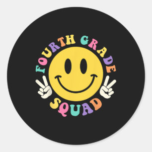 Sticker Rond Équipe de quatrième année Reculer à l'école Enseig