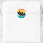 Sticker Rond Équipe de rafting Raft White Water Rafter Paddle R (Sac)