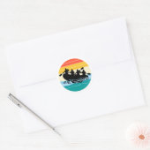 Sticker Rond Équipe de rafting Raft White Water Rafter Paddle R (Enveloppe)