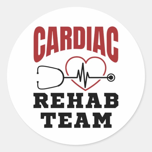 Sticker Rond Équipe de réadaptation cardiaque Cardiologue Infir (Devant)