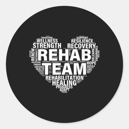 Sticker Rond Équipe de réadaptation Médecine de réadaptation (Devant)
