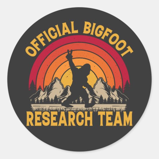 Sticker Rond Équipe de recherche originale de Bigfoot (Devant)