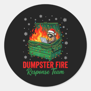 Sticker Rond Équipe de réponse aux incendies de benne de Noël R