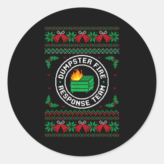 Sticker Rond Équipe de réponse de l'incendie de benne Pull de N (Devant)