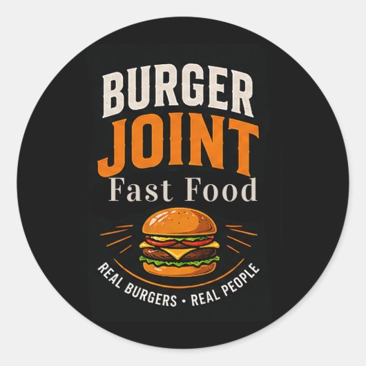 Sticker Rond Équipe de restauration rapide du Burger Joint 🍟 (Devant)