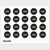 Sticker Rond Équipe de rêve Admin Rentree des Classes Enseignan (Feuille)