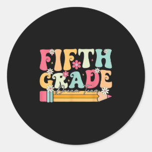Sticker Rond Équipe de rêve de cinquième année Retour à l'école