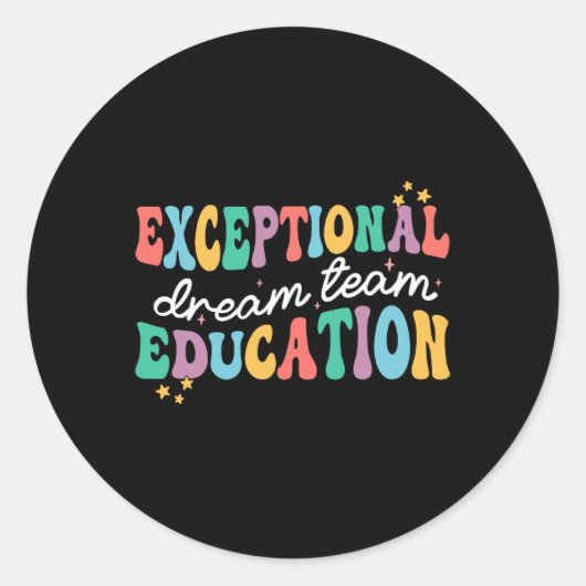 Sticker Rond Équipe de rêve de l'éducation exceptionnelle Ensei (Devant)