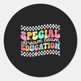 Sticker Rond Équipe de rêve de l'équipe de l'éducation spéciale