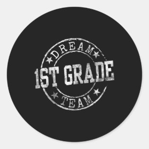 Sticker Rond Équipe de rêve de première année Premier jour de 1