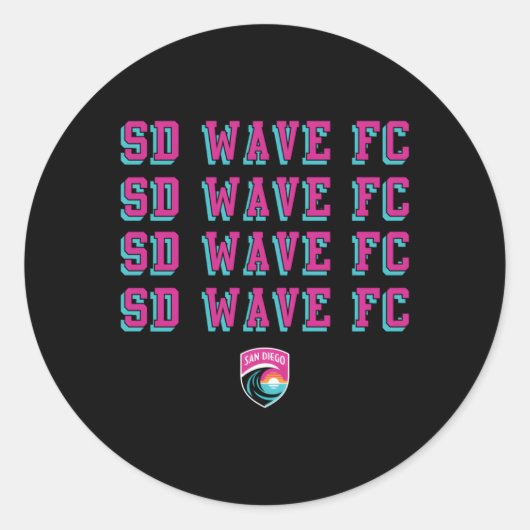 Sticker Rond Équipe de San Diego Wave Fc Répéter San Diego Socc (Devant)