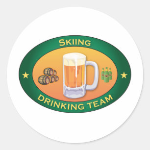Sticker Rond Équipe de ski