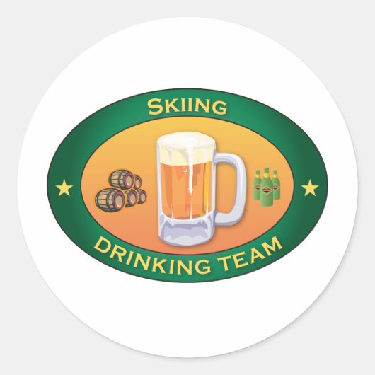 Sticker Rond Équipe de ski (Devant)