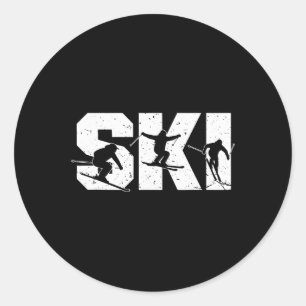 Sticker Rond Équipe de ski Freestyle Ski drôle extrême Sp