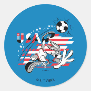 Sticker Rond Équipe de soccer USA de BUGS BUNNY™ Graphique