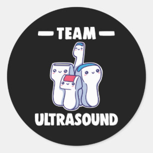 Sticker Rond Équipe De Sonographie Ultrasound Pour Songrapher R