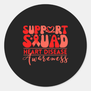 Sticker Rond Équipe de soutien à la santé cardiaque sensibilisa