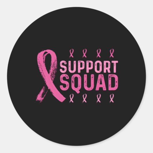 Sticker Rond Équipe de soutien au cancer du sein (Devant)
